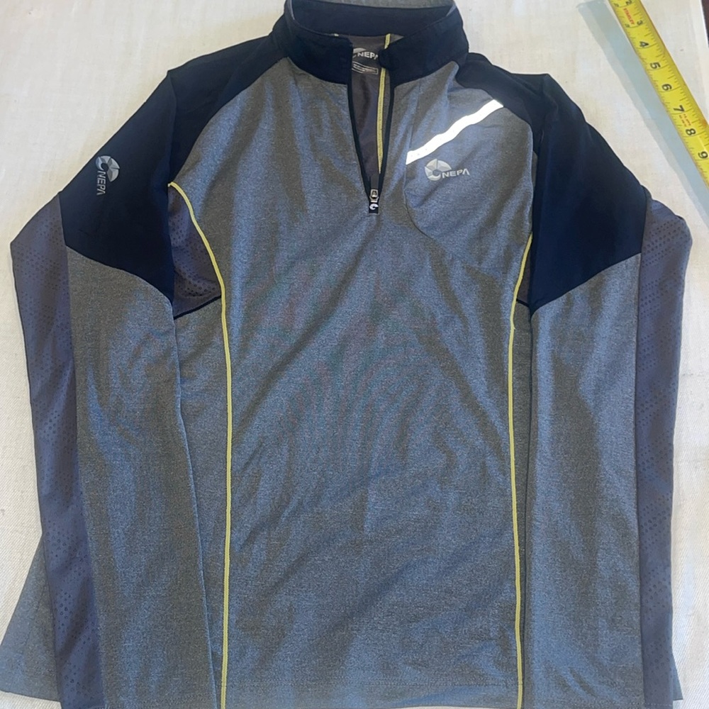 28091 Nepa black mock neck 1/4 zip pullover SZ S